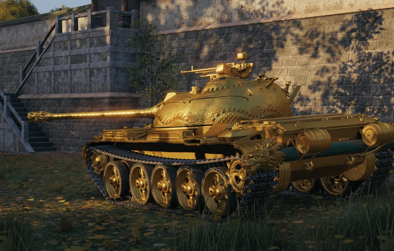 Photo wallpaper World of Tanks, 3D style, Type 59 Gold