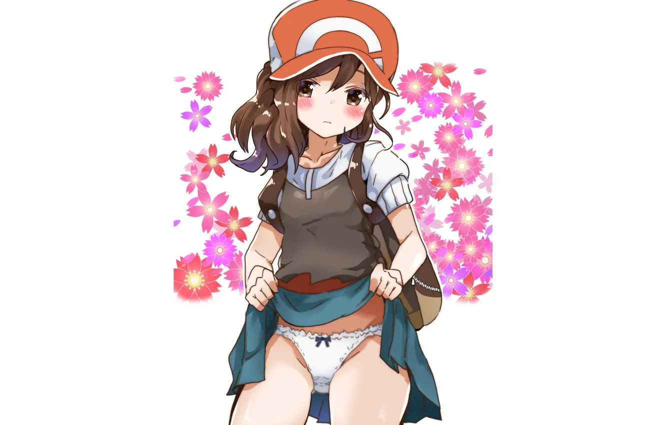 Photo wallpaper girl, sexy, lingerie, cleavage, panties, long hair, brown hair, brown eyes