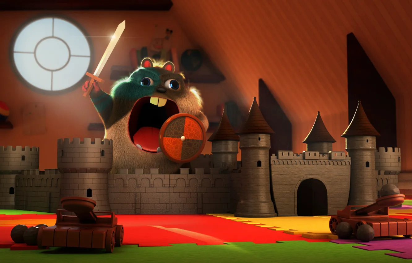 Photo wallpaper castle, the game, art, children's, hamster, Stef Velzeboer, Rise of the Hamsterus