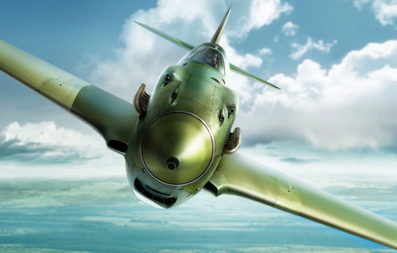 Photo wallpaper Art, The great Patriotic war, LaGG-3, fighter-monoplane, piston