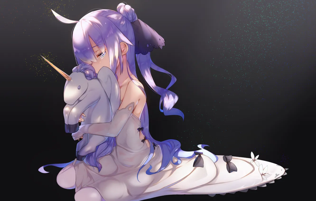 Photo wallpaper night, unicorn, girl, Azur Lane