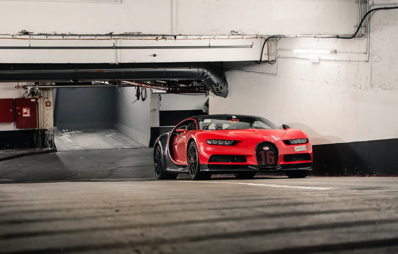 Photo wallpaper Red, Black, Chiron Sport