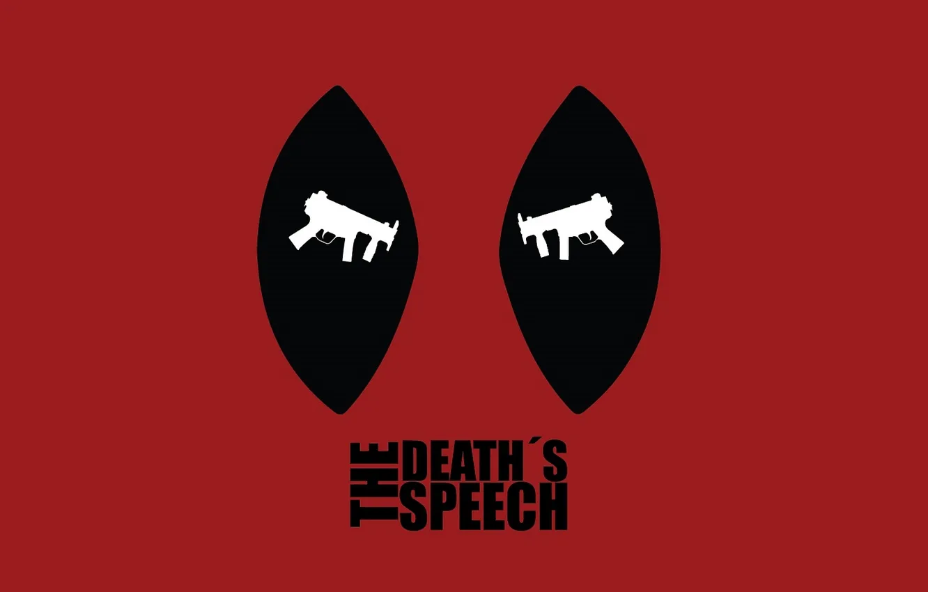 Photo wallpaper eyes, red, weapons, Deadpool, Marvel, Deadpool, Comics, Wade Wilson