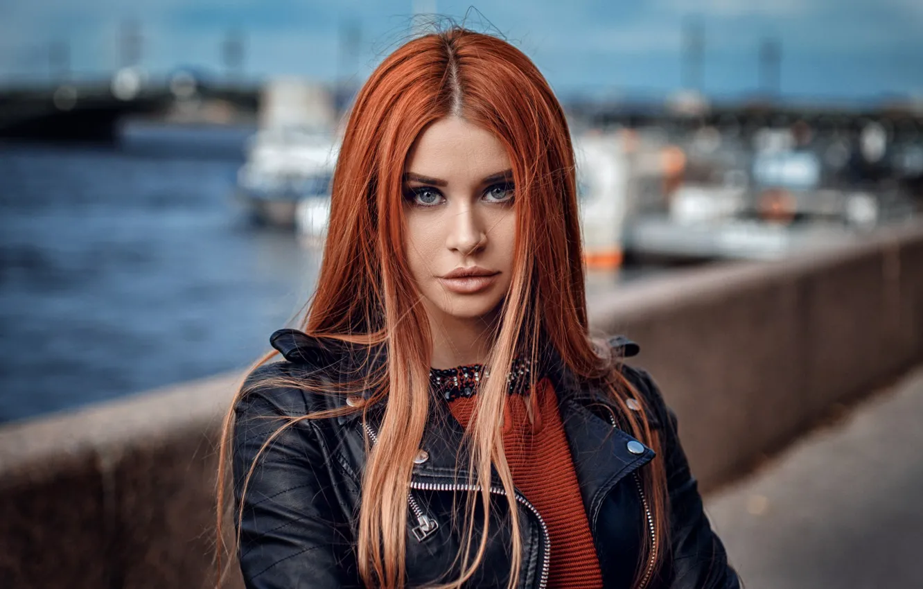 Photo wallpaper look, red, redhead, promenade, long hair, Hakan Erenler, Dana Bounty