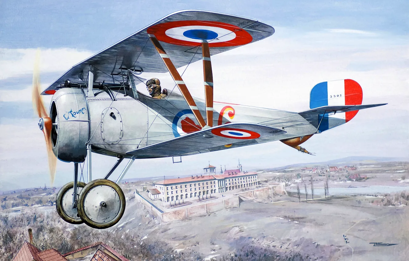 Photo wallpaper France, fighter, biplane, Nieuport, Nieuport N.24, Nieuport 24бис