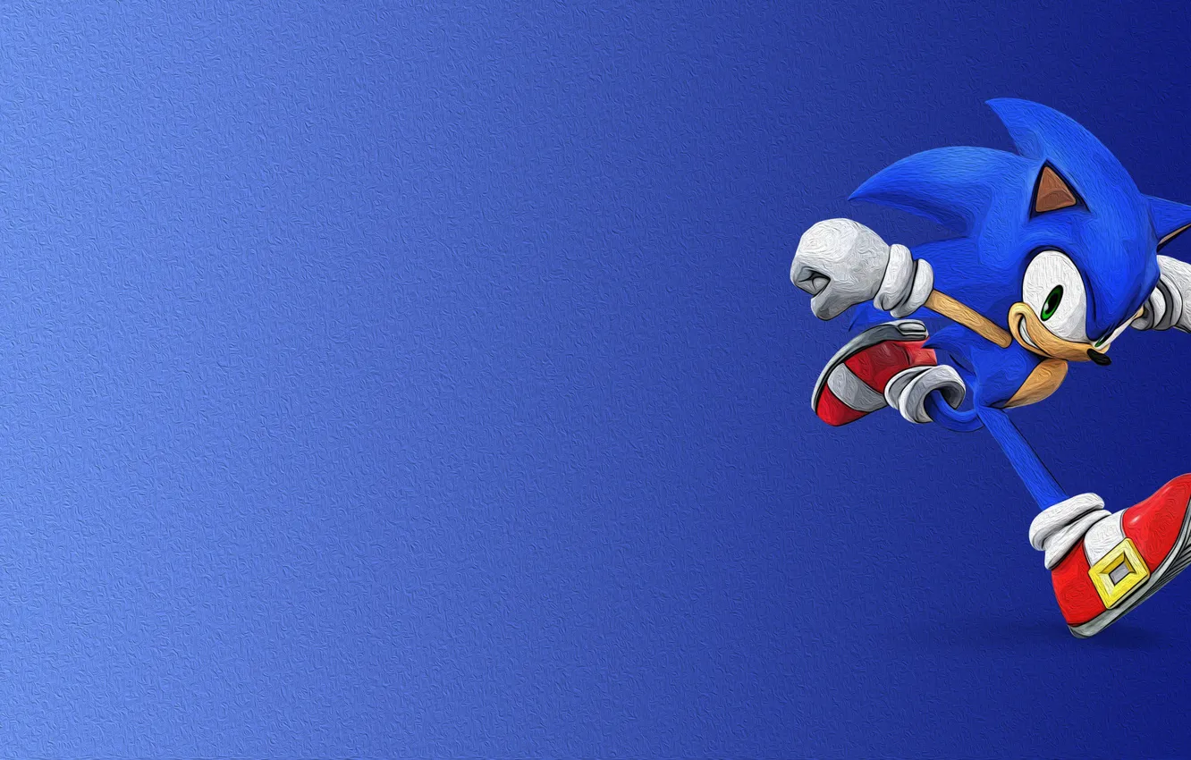 Photo wallpaper look, blue, shoes, barb, Sonic, gloves, runs, hedgehog