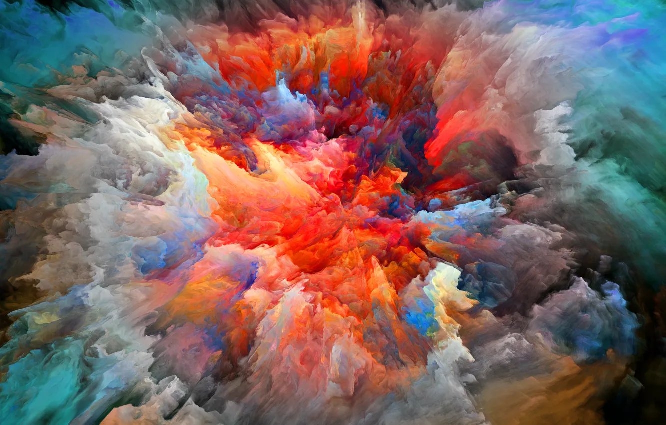 Photo wallpaper the explosion, abstraction, paint, smoke, brightness