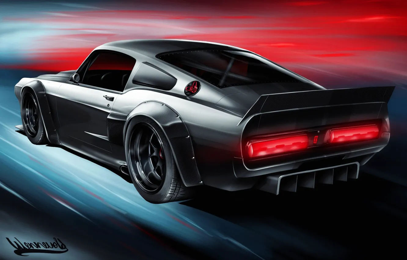 Photo wallpaper machine, auto, figure, Mustang, art, GT 500, Ford Mustang, art