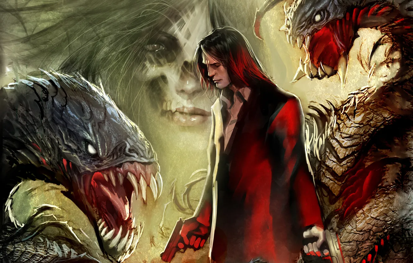 Photo wallpaper gun, darkness, Jenny, The Darkness 2, Jackie Estacado, Jackie Estacado, Jenny Romano