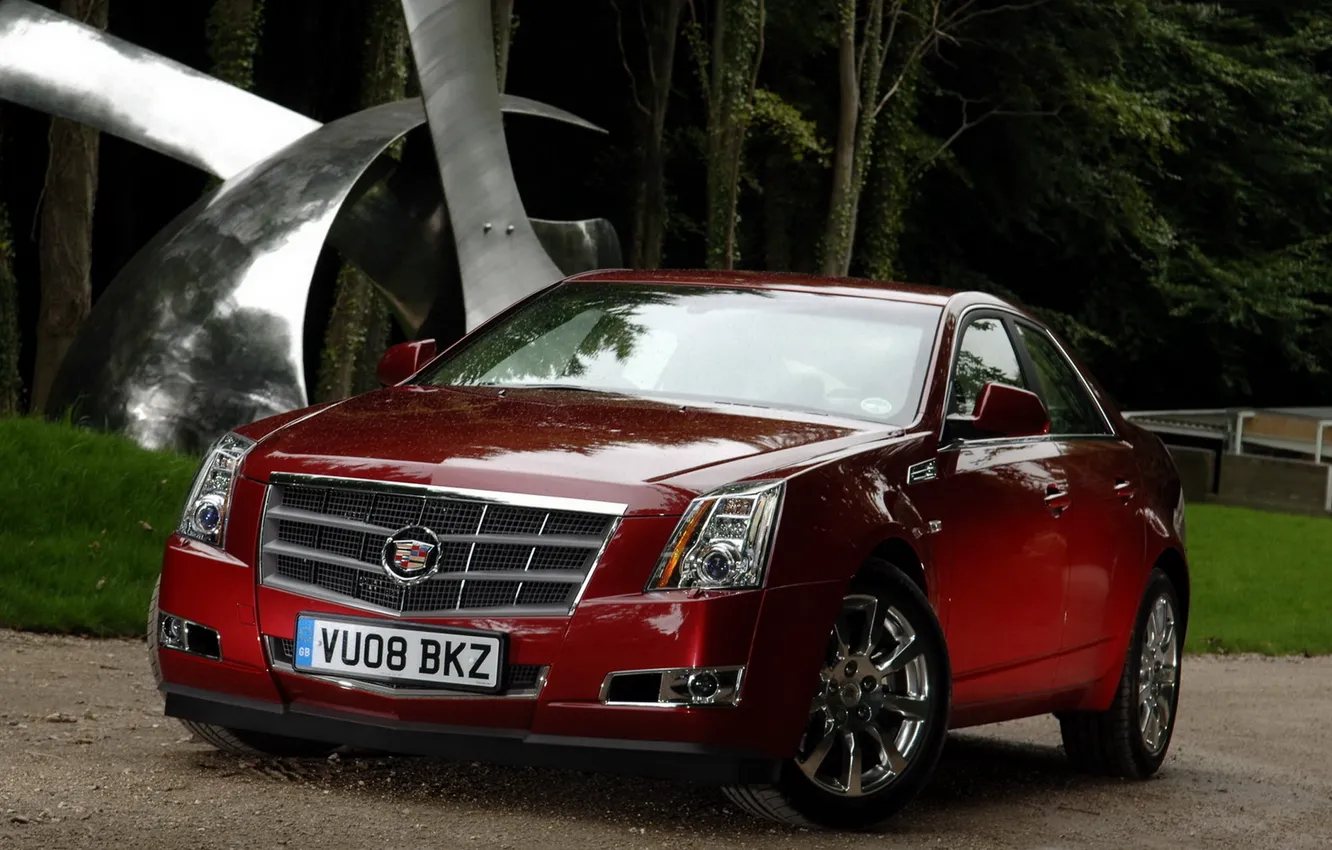 Photo wallpaper red, Cadillac, CTS-V