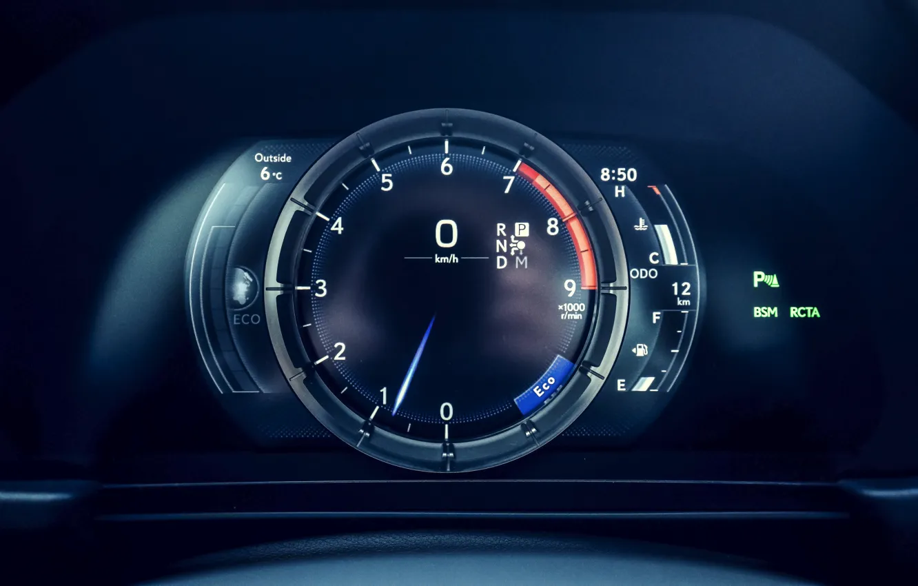 Photo wallpaper Lexus, speedometer, dashboard, LC 500, 2019, Inspiration Series