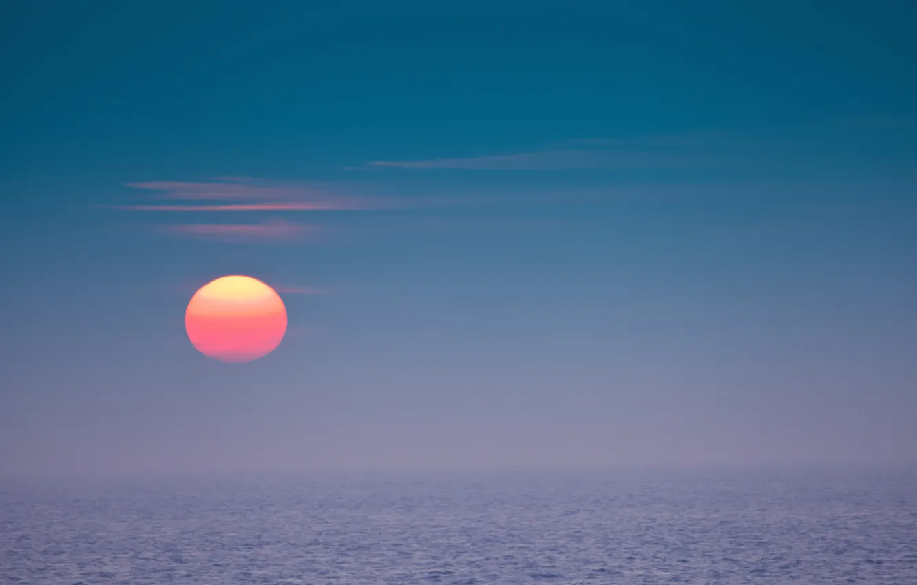 Photo wallpaper sea, the sun, sunset