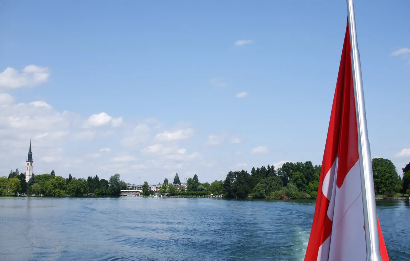 Photo wallpaper Switzerland, Lake Train, Cham