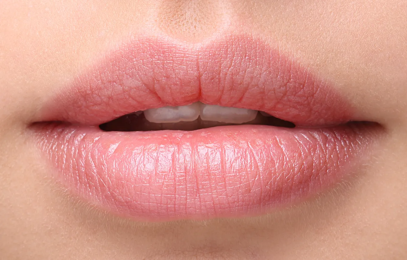 Photo wallpaper woman, lips, teeth