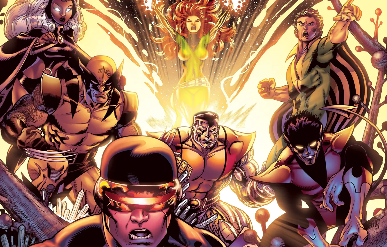 Photo wallpaper storm, x-men, Wolverine, X-Men, Cyclops, Colossus, Nightcrawler, fenix