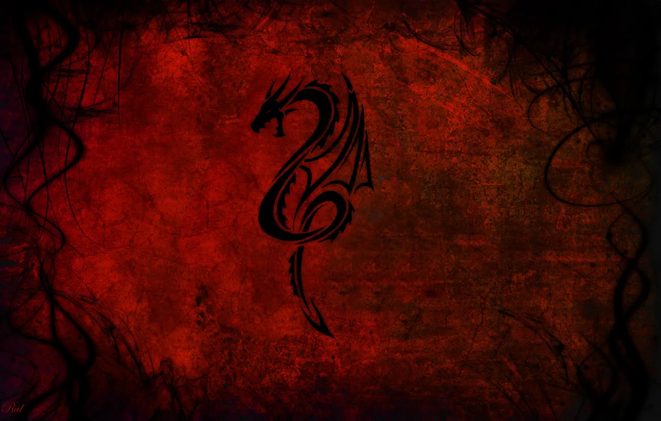 Photo wallpaper abstraction, style, dragon