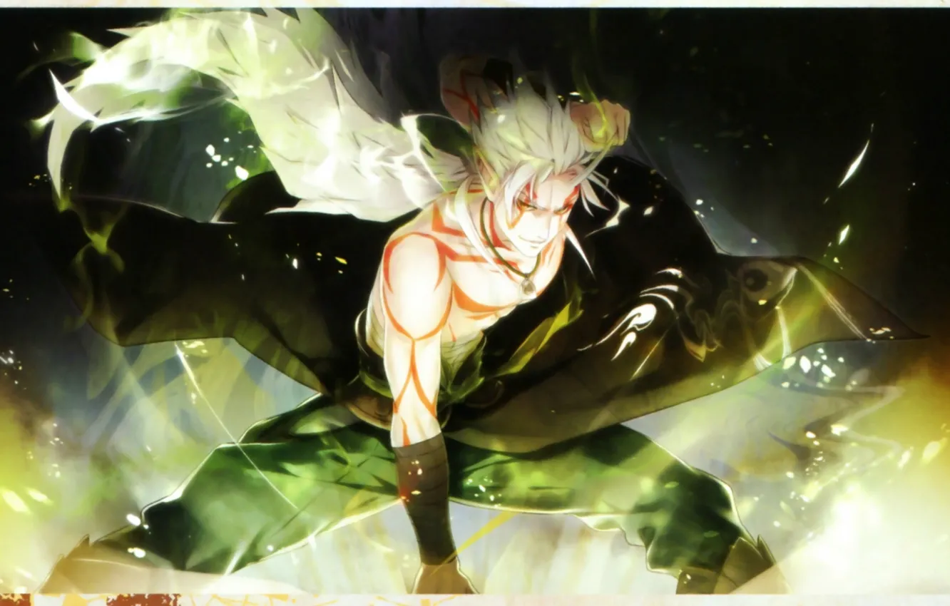 Photo wallpaper energy, the wind, magic, the demon, sparks, blow, amulet, fist