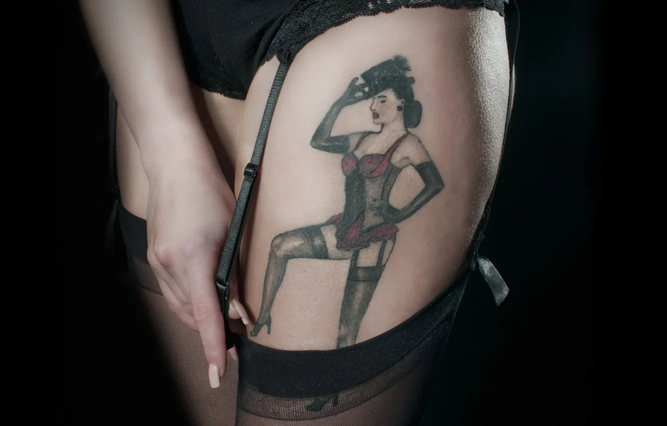 Photo wallpaper girl, background, tattoo