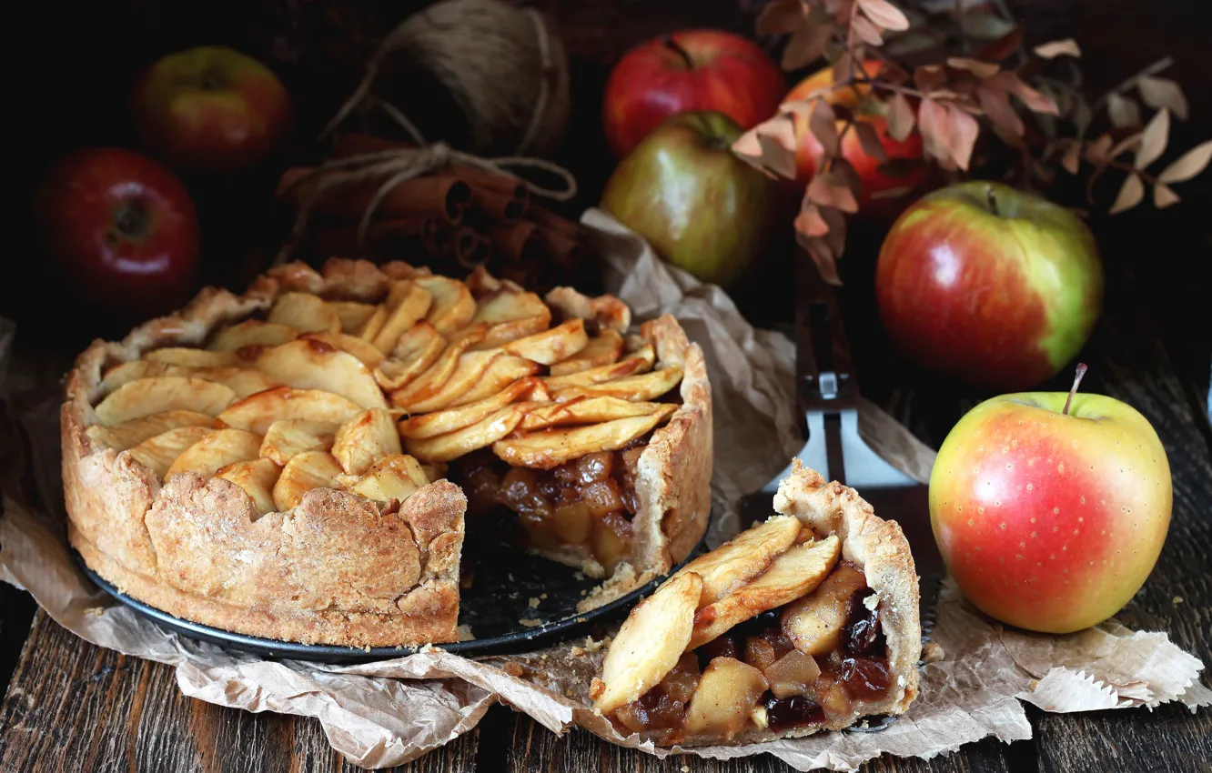Photo wallpaper apples, pie, cakes