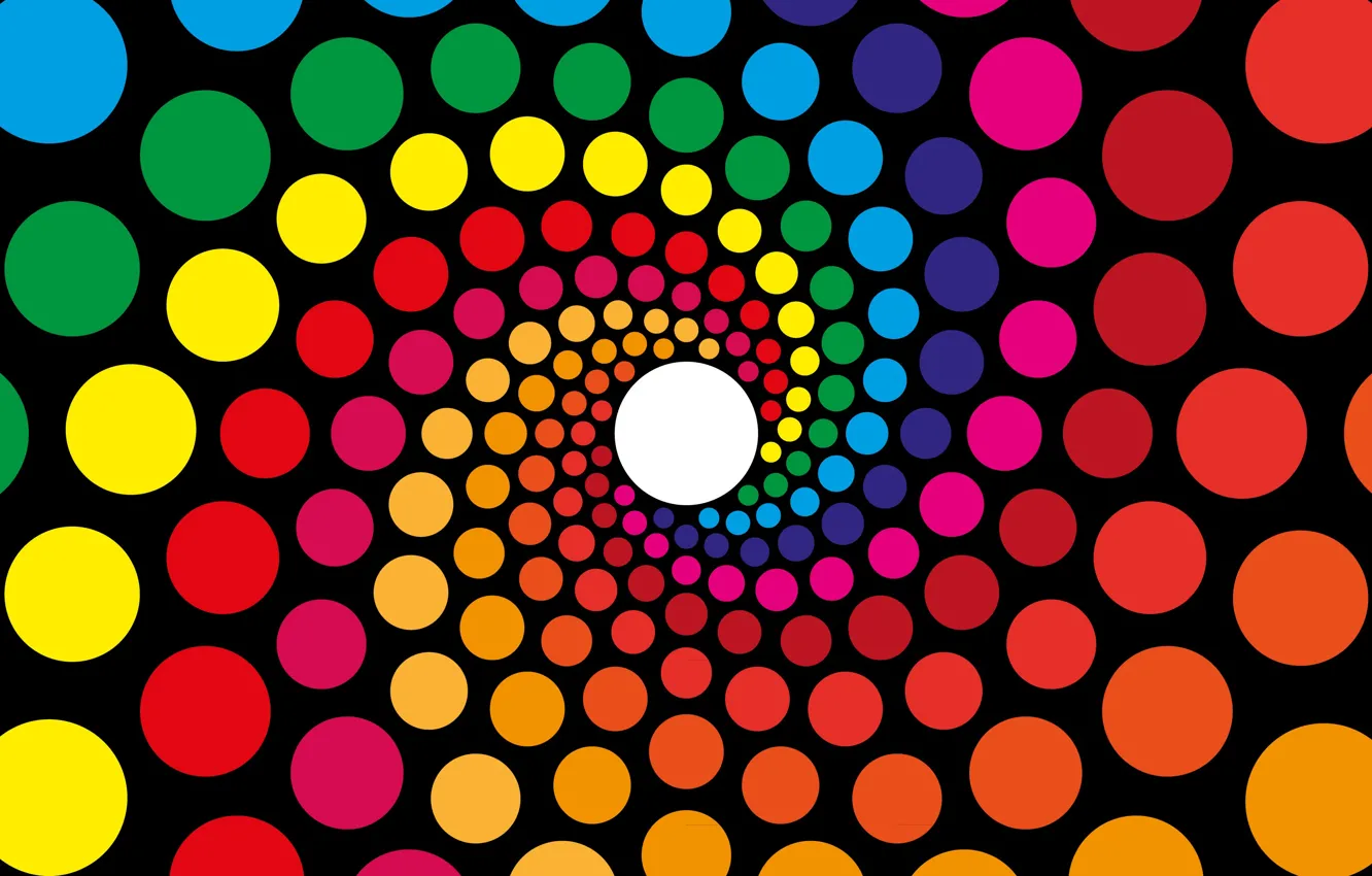 Photo wallpaper circles, spiral, bright