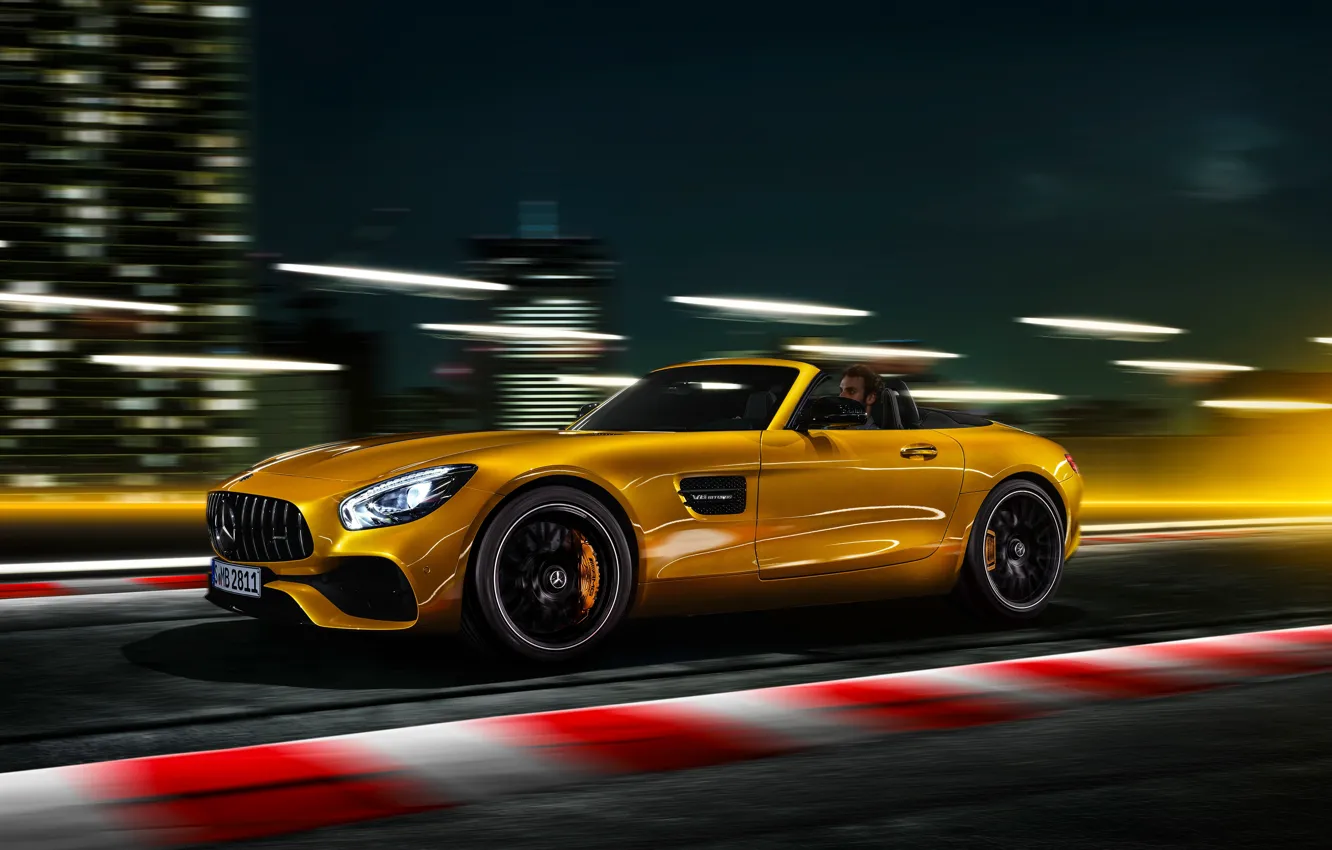 Photo wallpaper Roadster, Mercedes-Benz, speed, AMG, 2018, GT S