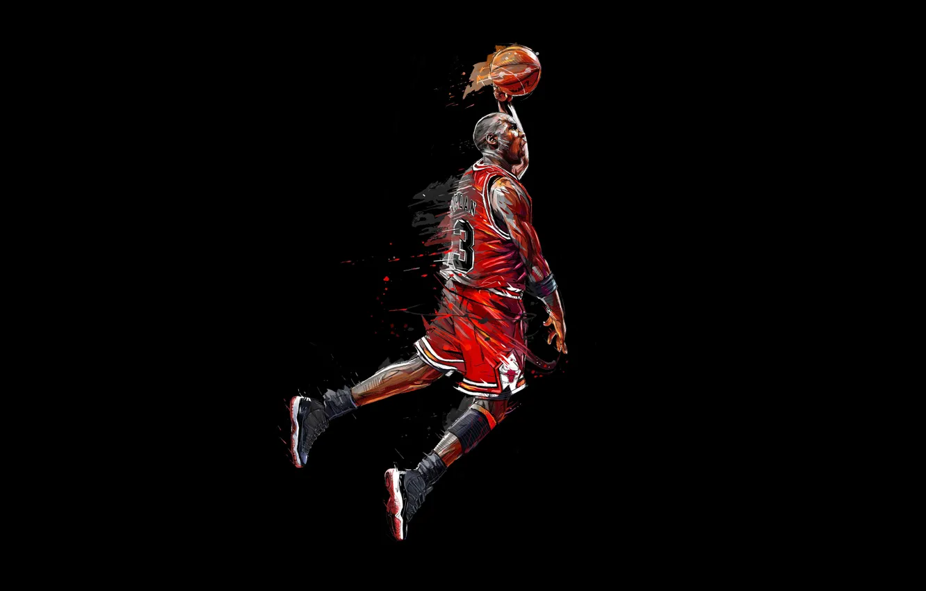 Photo wallpaper Michael Jordan, basketball, artwork