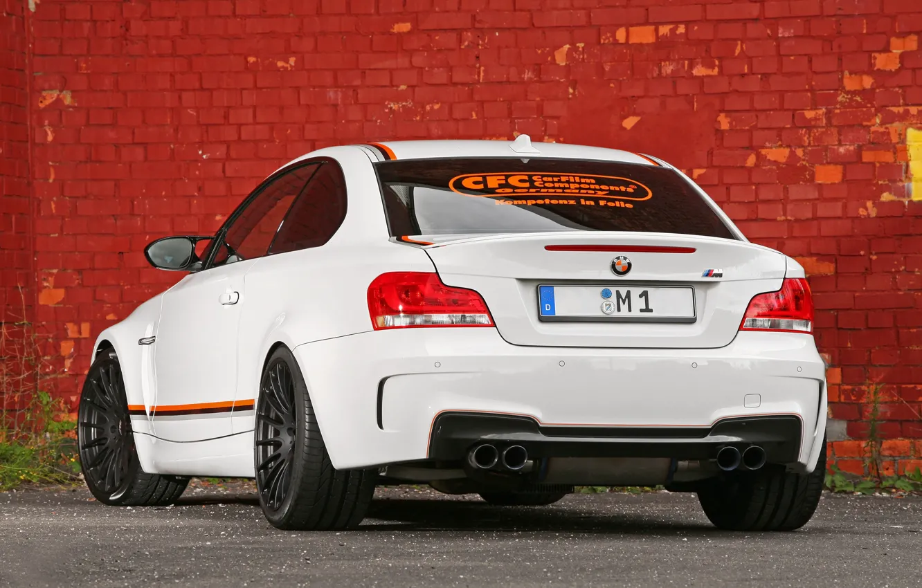 Photo wallpaper BMW, Coupe, White, 1 Series, Rear, E82, APP Europe