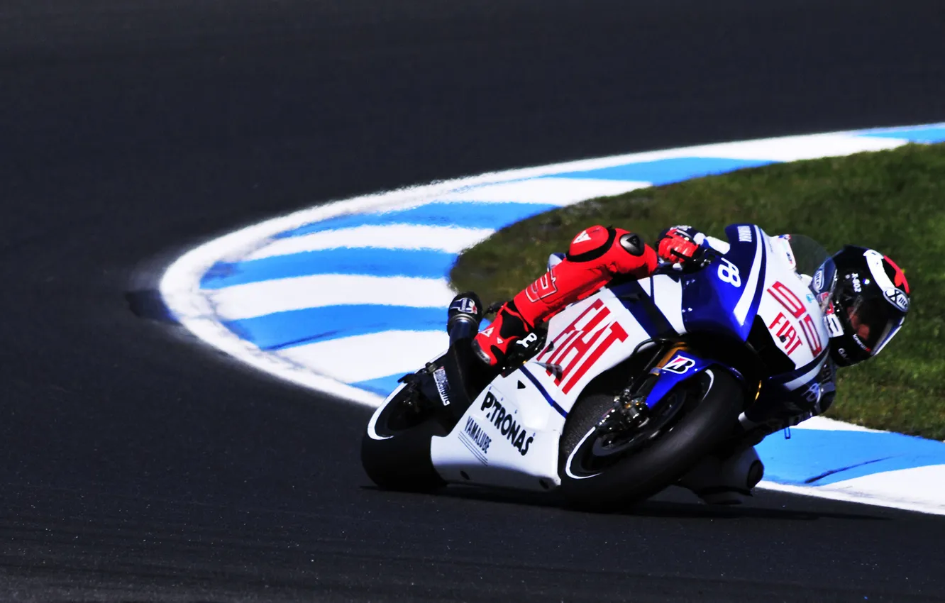 Photo wallpaper asphalt, speed, Moto, turn, tilt, moto, racer