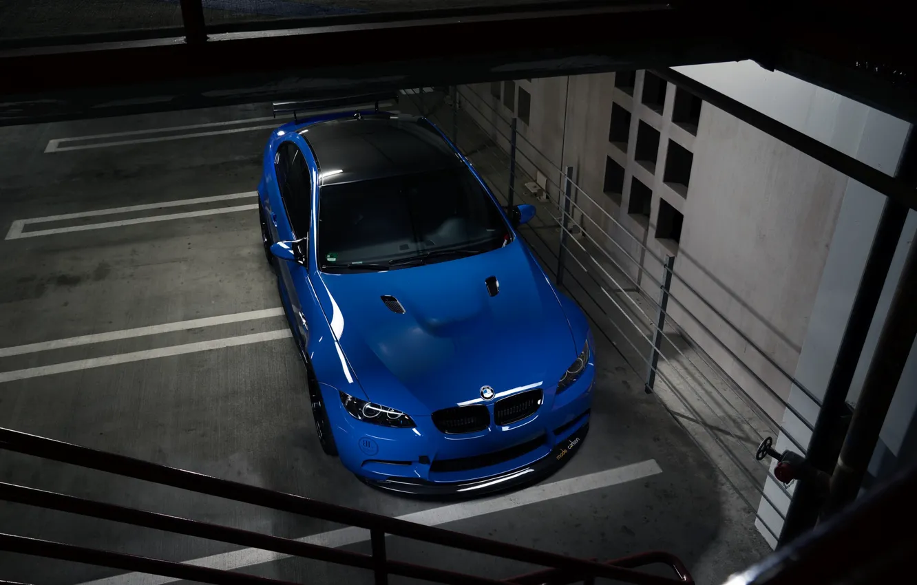 Photo wallpaper BMW, Blue, E92, Sight