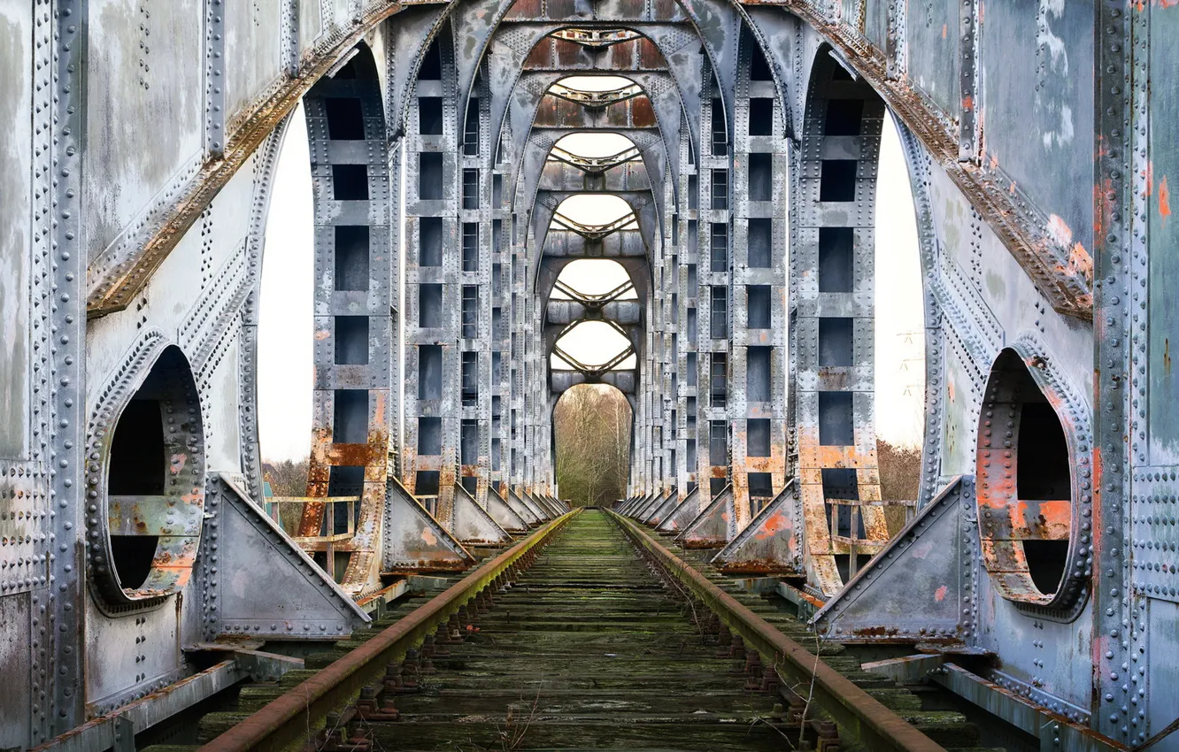 Photo wallpaper road, bridge, background