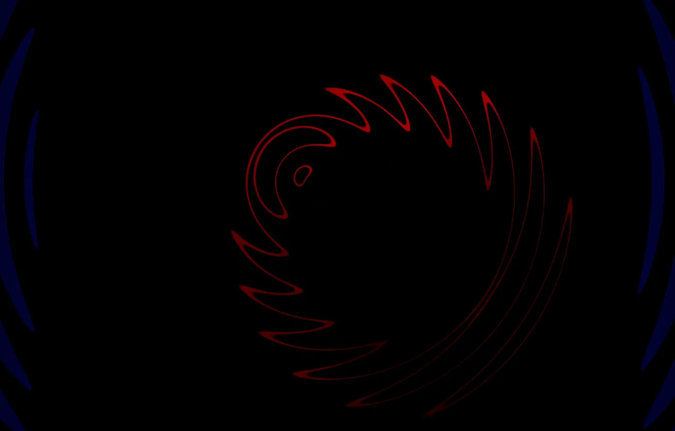 Photo wallpaper wave, abstraction, red, ring, black