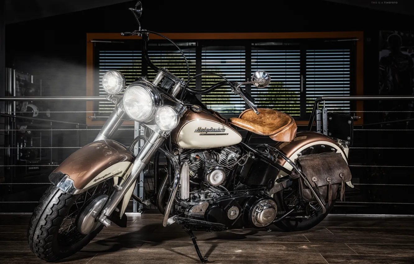 Photo wallpaper Harley Davidson, bike, motorcycle, chopper.