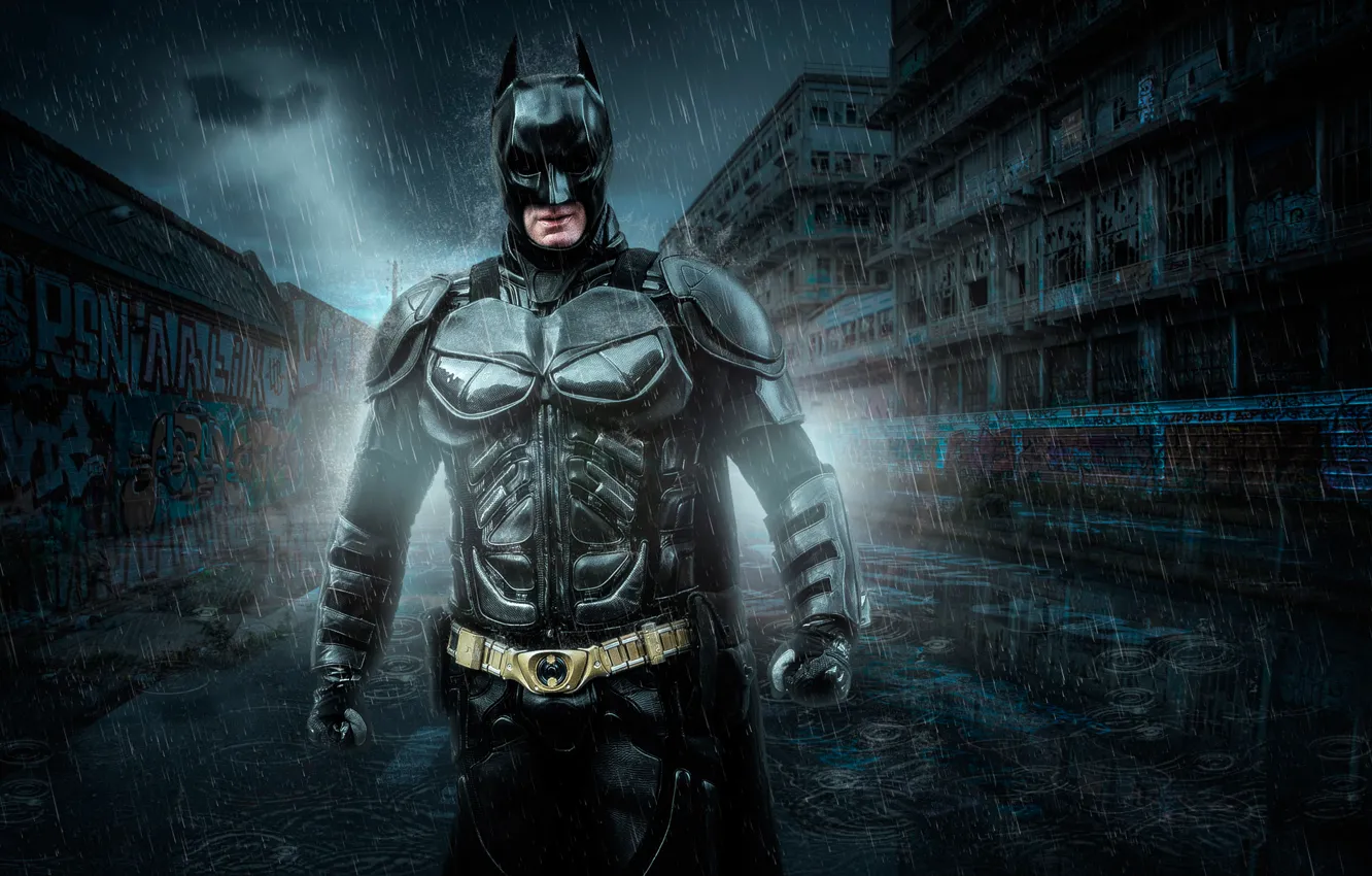 Photo wallpaper Photoshop, Batman, Lightroom, Super Hero, based on the comic book, dark knights