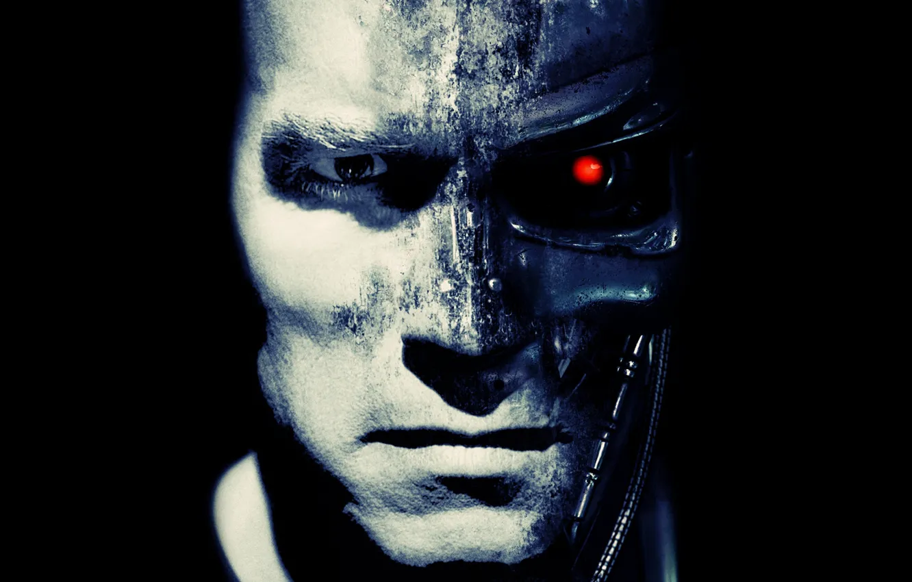 Photo wallpaper robot, terminator, Arnold Schwarzenegger, Terminator, t-800, Arnold Schwarzenegger