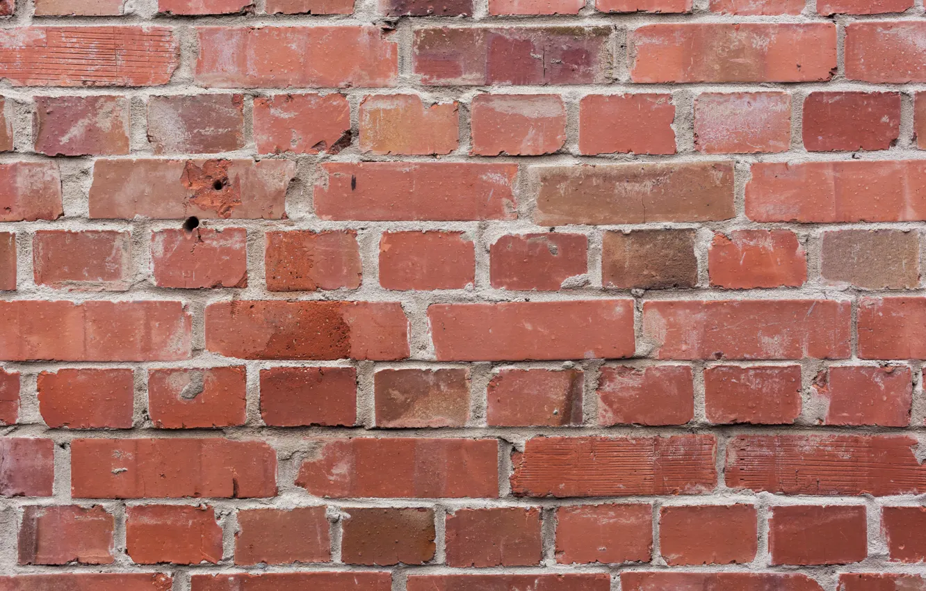 Photo wallpaper red, wall, bricks, cement