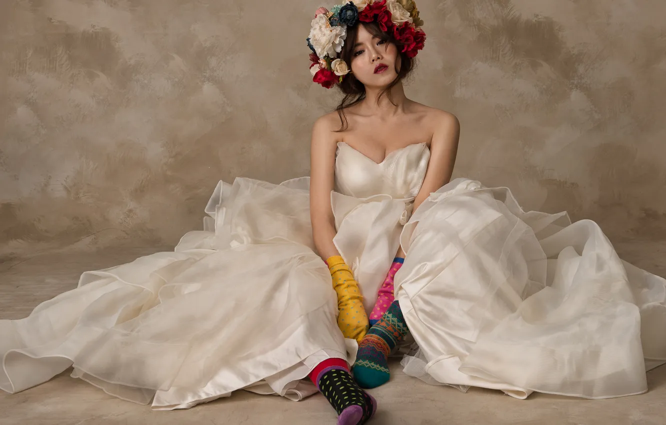 Photo wallpaper girl, style, socks