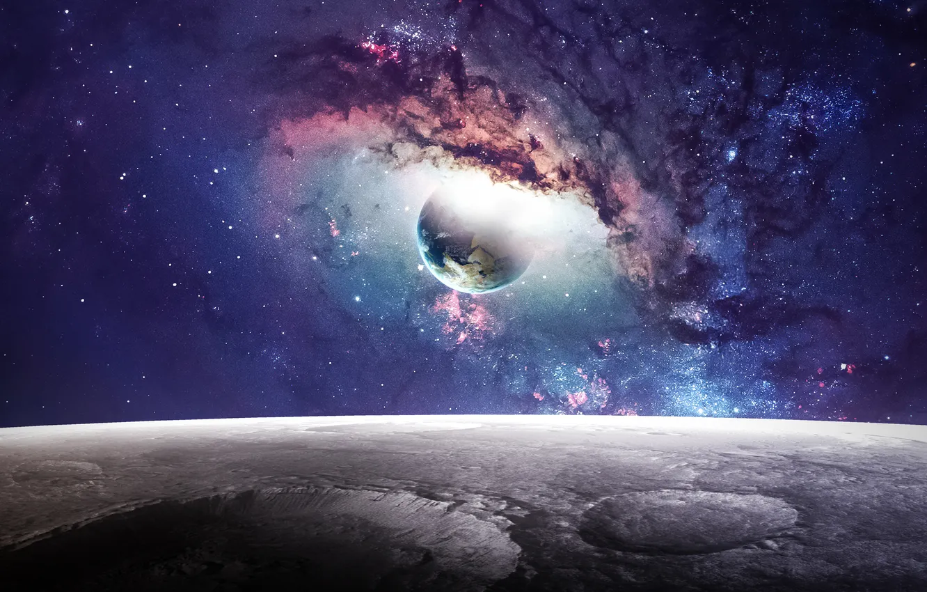 Photo wallpaper light, fantasy, field, from, halo, galaxy, fiction, gas