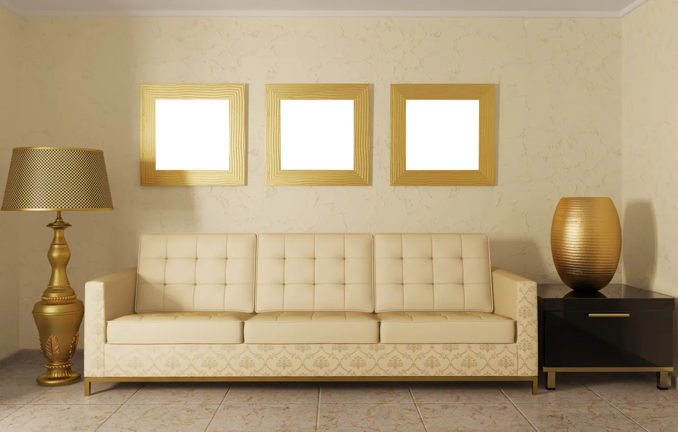Photo wallpaper design, room, sofa, furniture, color, lamp, interior, pillow