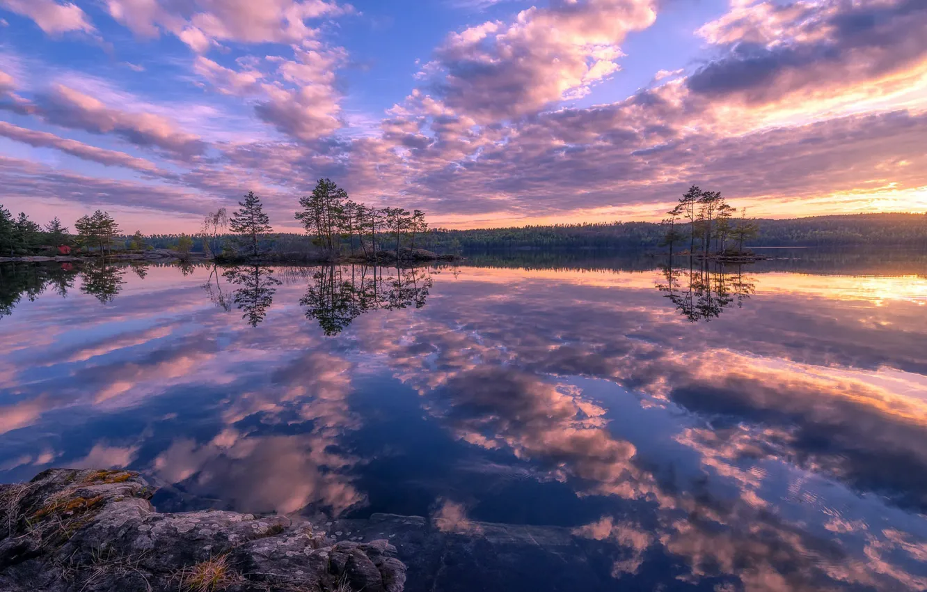 Photo wallpaper the sky, nature, lake
