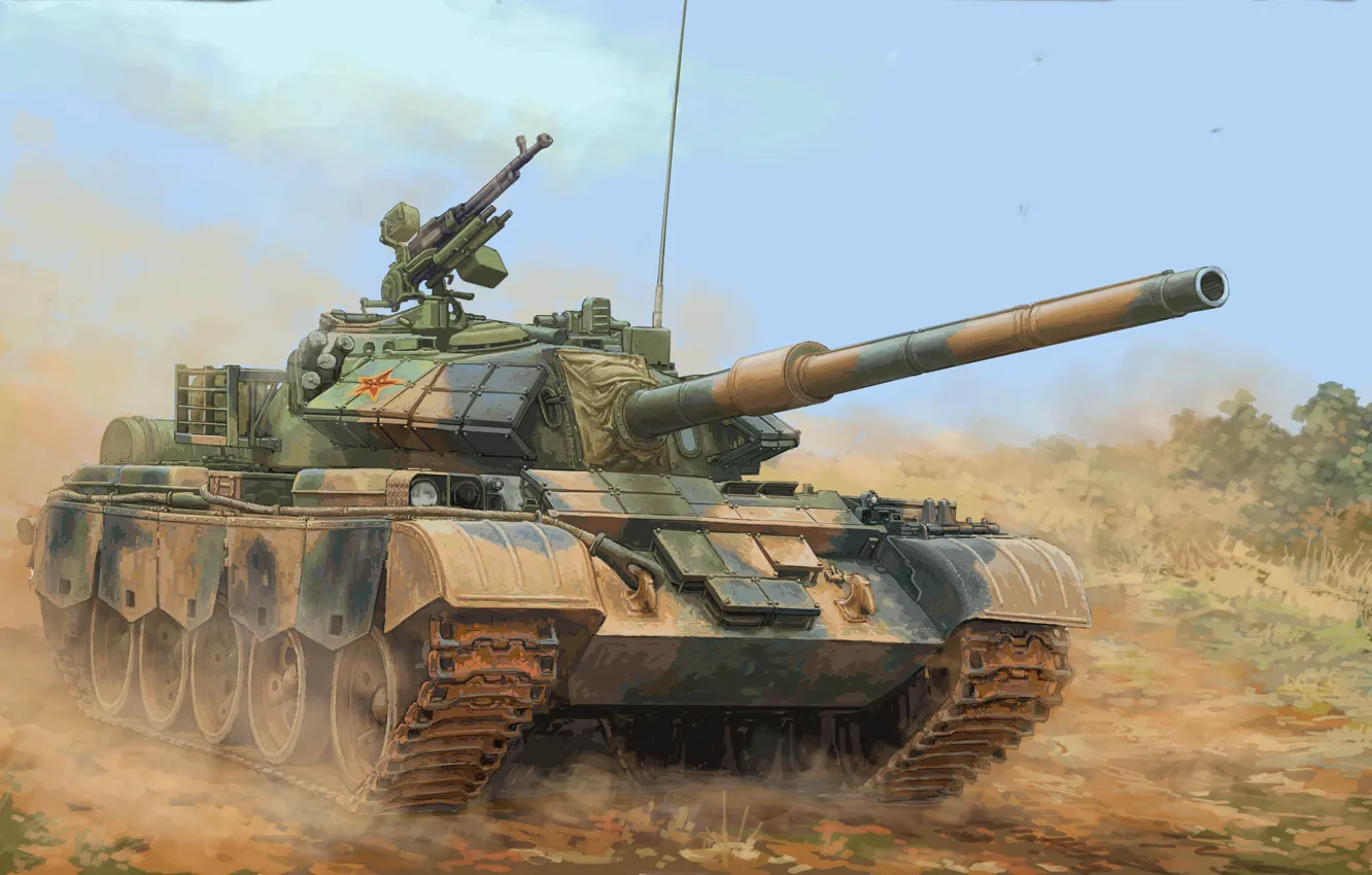 Photo wallpaper China, main battle tank, MBT, PLA, MBT, WZ-120C, PLA Type 59-D Medium Tank