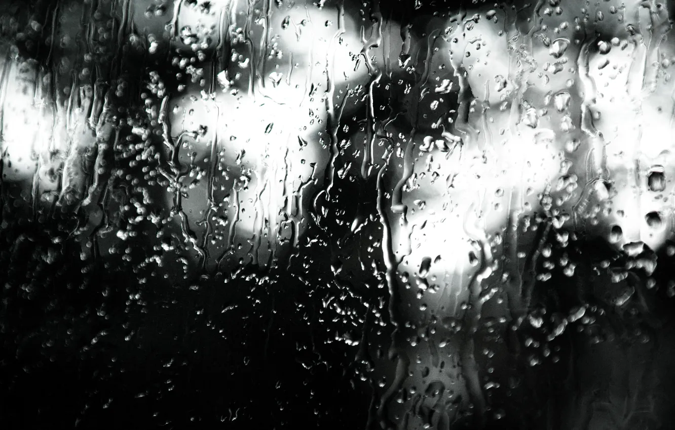 Photo wallpaper Rain, Reflection, Window, Moody, Indoor, Rainy, Droplets, Colorless