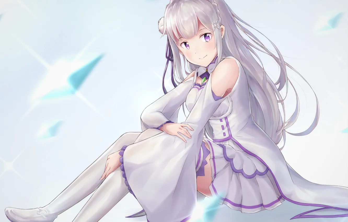 Photo wallpaper girl, Emilia, Re: Zero kara hajime chip isek or Seikatsu, From scratch