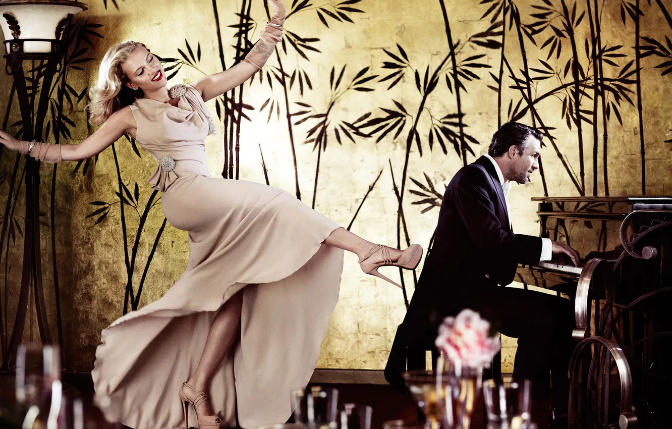 Photo wallpaper Scarlett Johansson, journal, photoshoot, Vogue, photographer Mario Testino