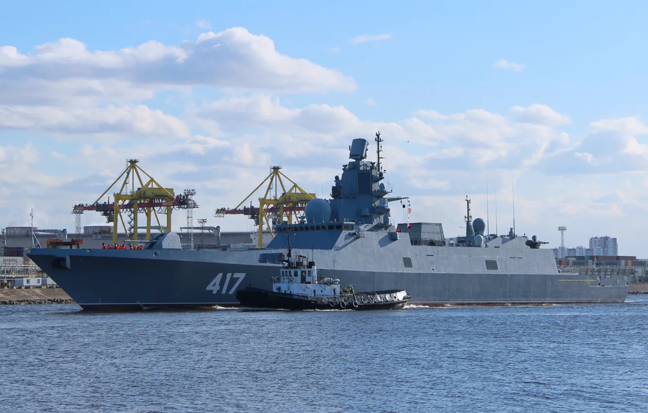 Photo wallpaper frigate, Admiral Gorshkov, Sea Channel