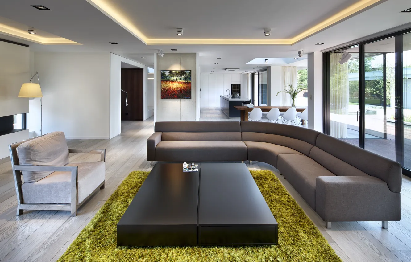 Photo wallpaper villa, luxury, kitchen, living space
