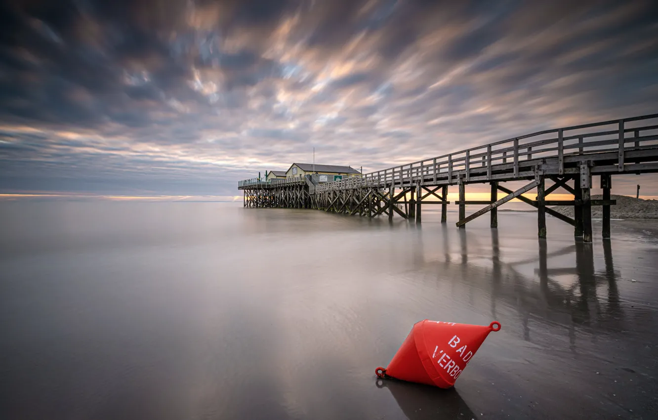 Photo wallpaper sea, bridge, shore, Bui