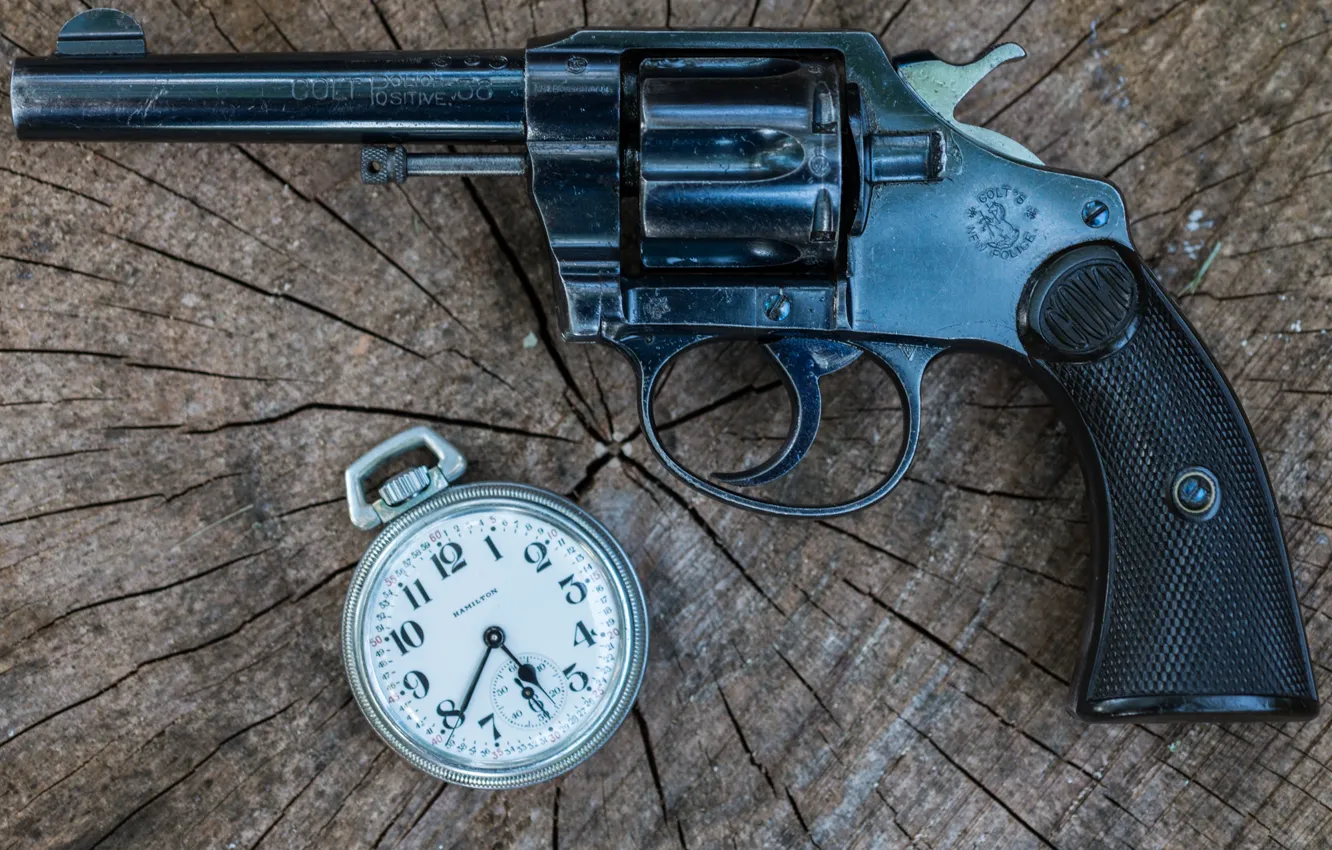 Photo wallpaper weapons, watch, revolver, police, Colt, 1906