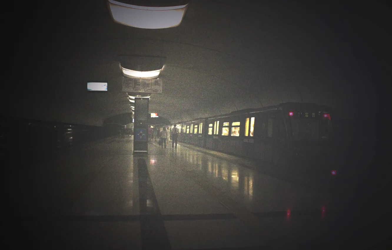 Photo wallpaper light, train, Metro, Kazan
