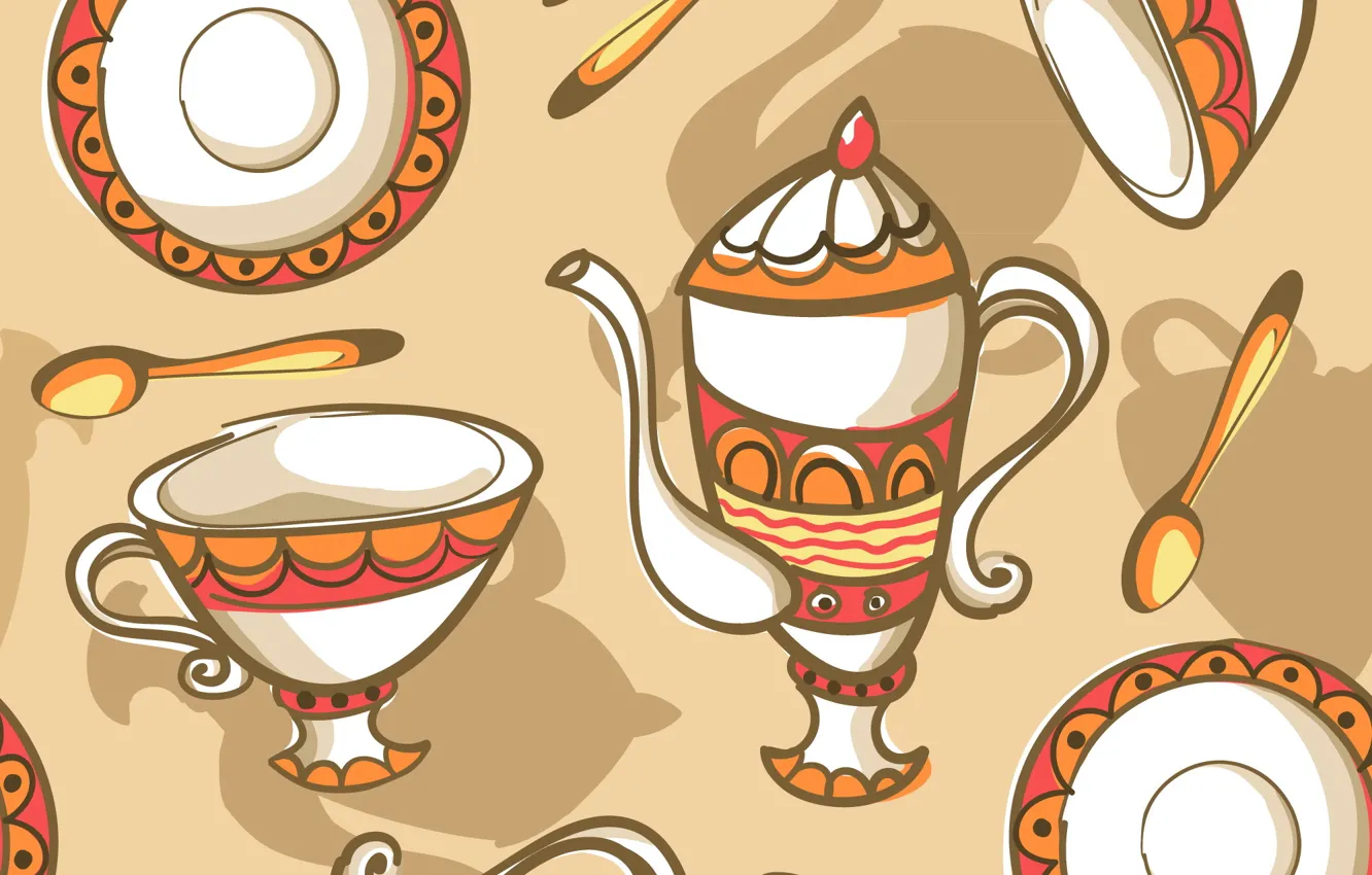 Photo wallpaper texture, dishes, texture, tea set, dishes, tea set