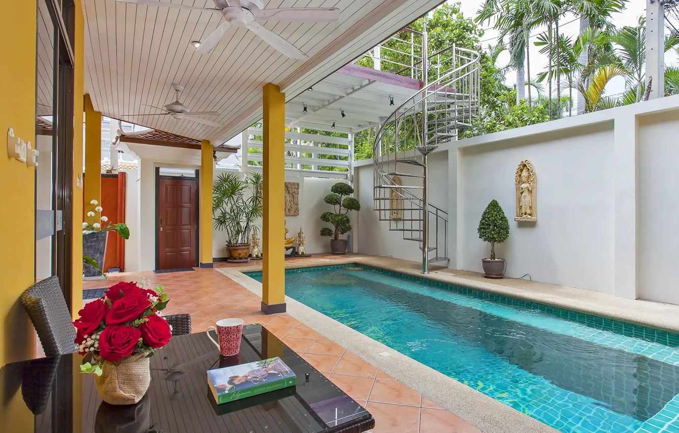 Photo wallpaper Villa, interior, pool, terrace, Pattaya, villa Sunny